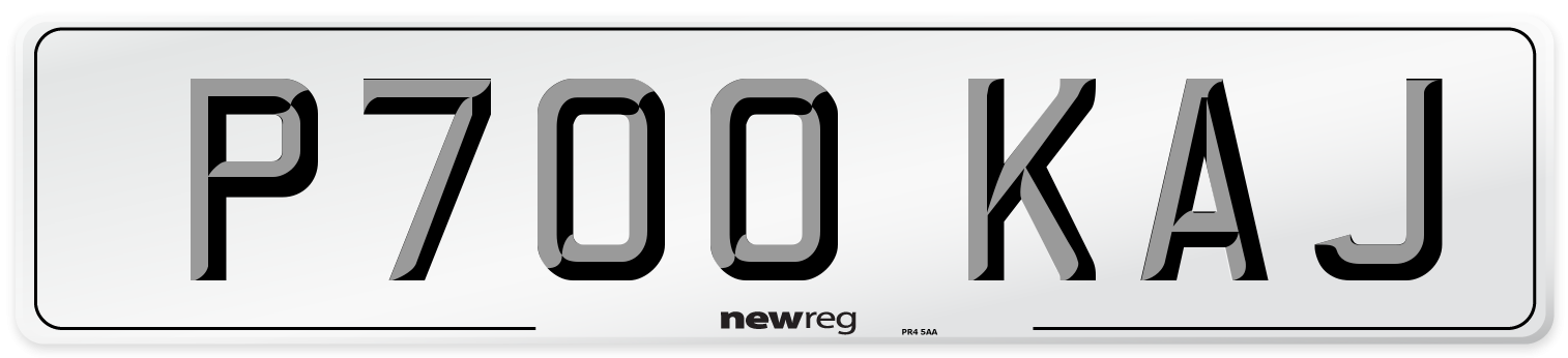 P700 KAJ Number Plate from New Reg